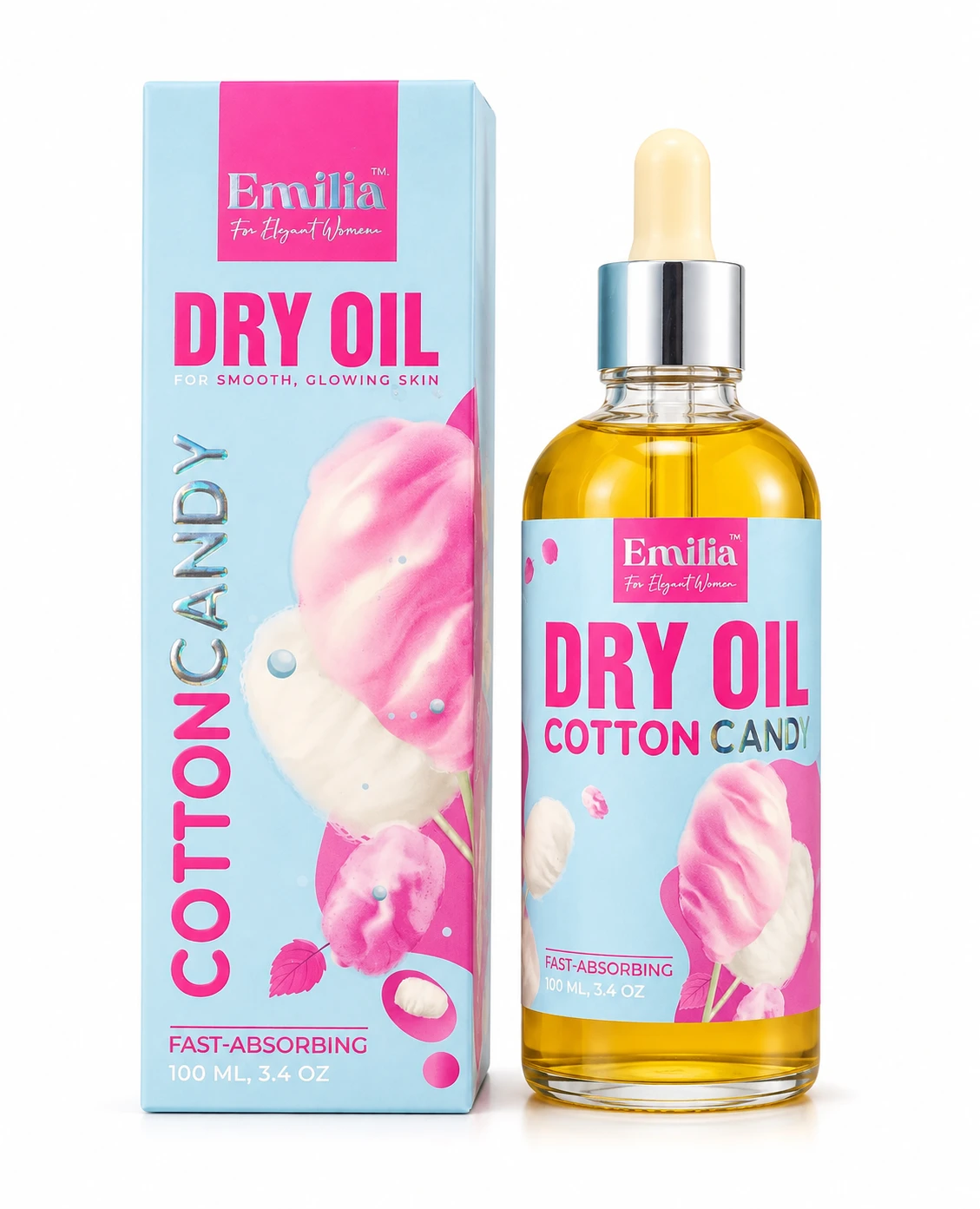 Emilia Dry Oil – زيت جاف للجسم بفيرمونات الإثارة وترطيب ولمعان البشرة