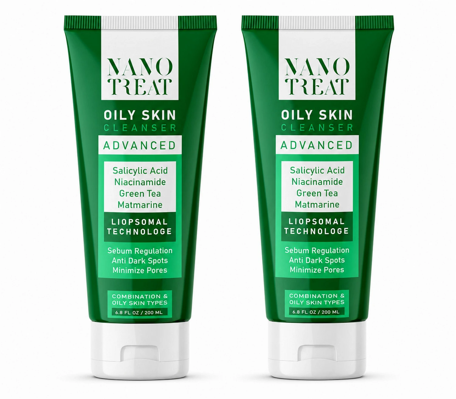 2-Pack Oily & Combination Skin Cleanser for Pore Cleansing and Oil Reduction (200ml)