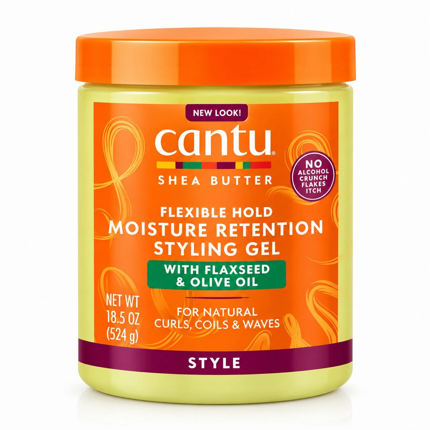 Flaxseed & Olive Oil Moisture Retention Styling Gel – Long-Lasting Moisture & Frizz Control – For Curly, Wavy & Natural Hair – 524g