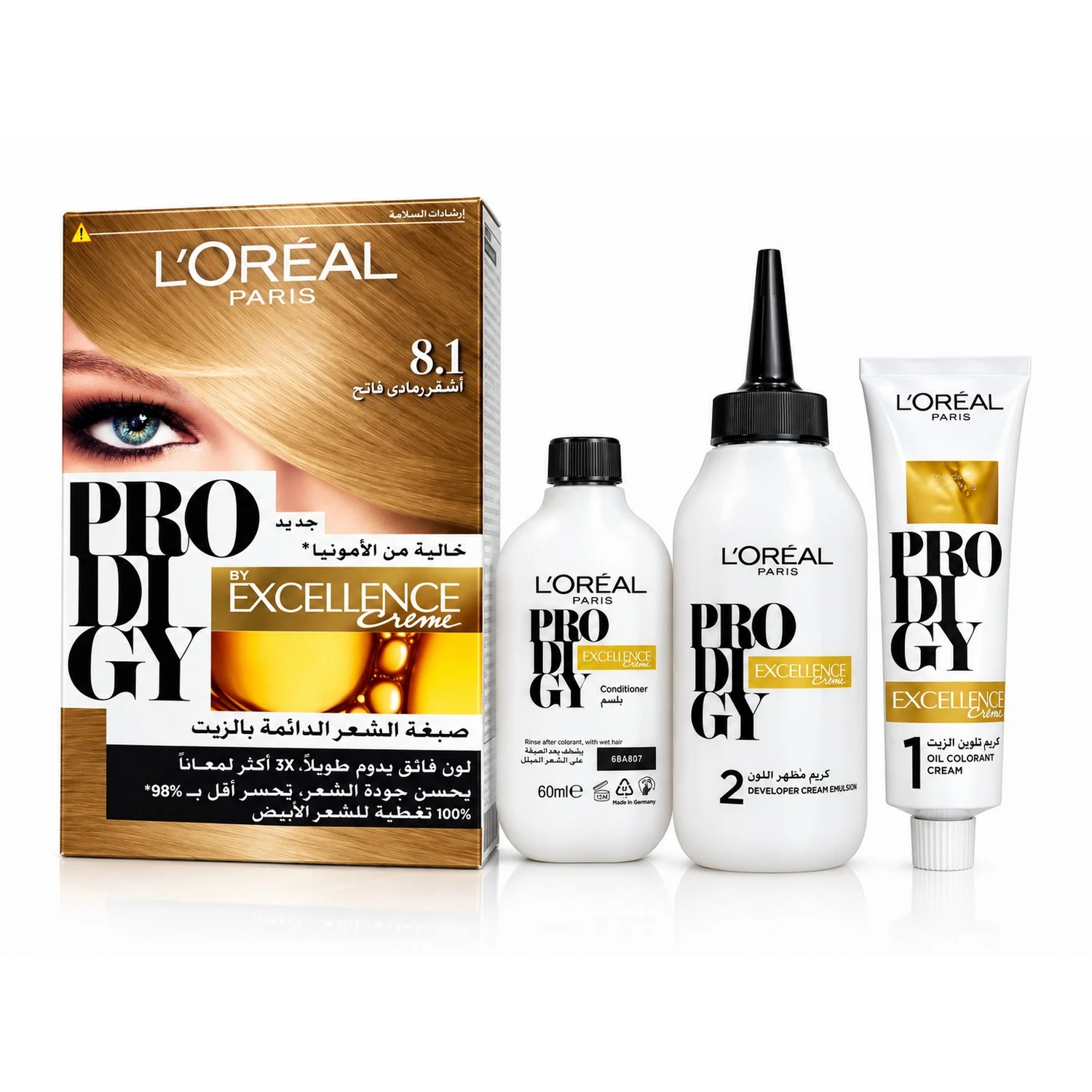 L’Oréal Paris Prodigy Permanent Oil Hair Color 8.1 – Light Ash Blonde