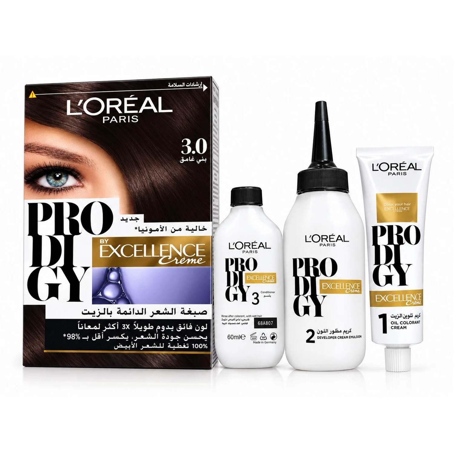 L’Oréal Paris Prodigy Permanent Oil Hair Color 3.0 – Dark Brown
